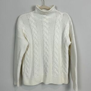 Madewell Ivory Cable Knit Wool Blend Sweater S